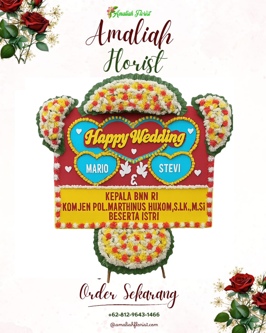 Papan Bunga Pernikahan Tual